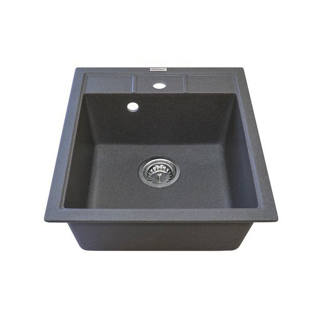 Мийка кухонна Adamant Brick, штучний камінь, квадрат, без крила, 460x515x200мм, чаша - 1, врізна, сірий