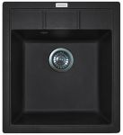 Мийка кухонна Adamant Brick, штучний камінь, квадрат, без крила, 460x515x200мм, чаша - 1, врізна, чорний