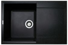 Мийка кухонна Adamant Horizon, штучний камінь, прямокут., з крилом, 780х495х230мм, чаша - 1, врізна, чорний