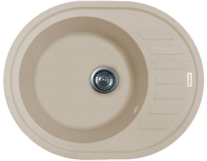 Мийка кухонна Adamant Ovum, штучний камінь, овальна, з крилом, 615х495х200мм, чаша - 1, врізна, Avena