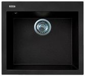 Мийка кухонна Adamant Univer, штучний камінь, квадрат, без крила, 560х500х200мм, чаша - 1, врізна, чорний