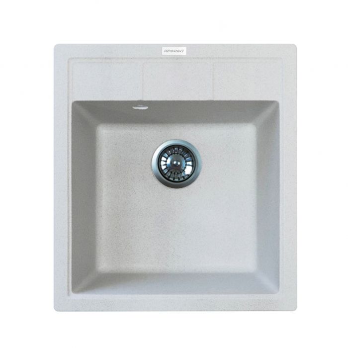 Набір кухонна Adamant Brick, штучний камінь, квадрат, без крила, 460x515x200мм, чаша - 1, врізна, Old stone + змішувач та дозатор