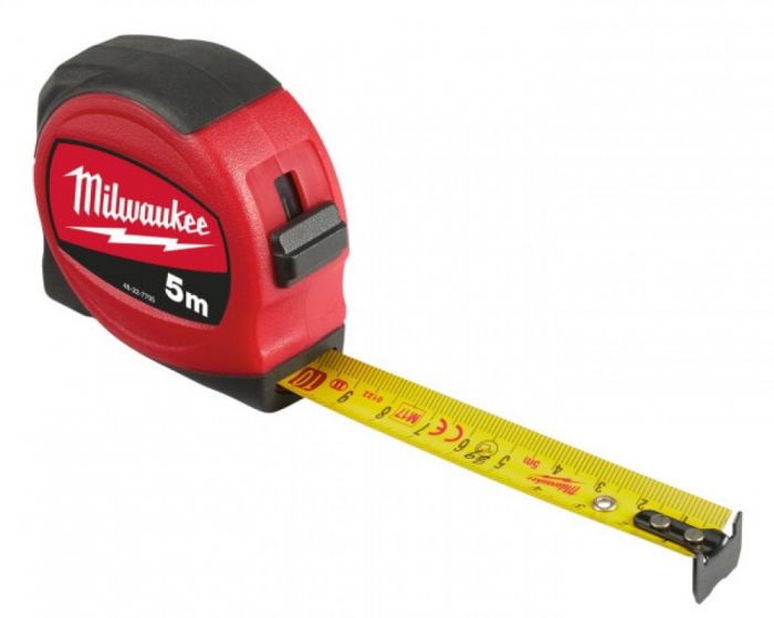 Рулетка Milwaukee SLIMLINE, 5мх19мм з фіксатором змотування, АБС-пластик