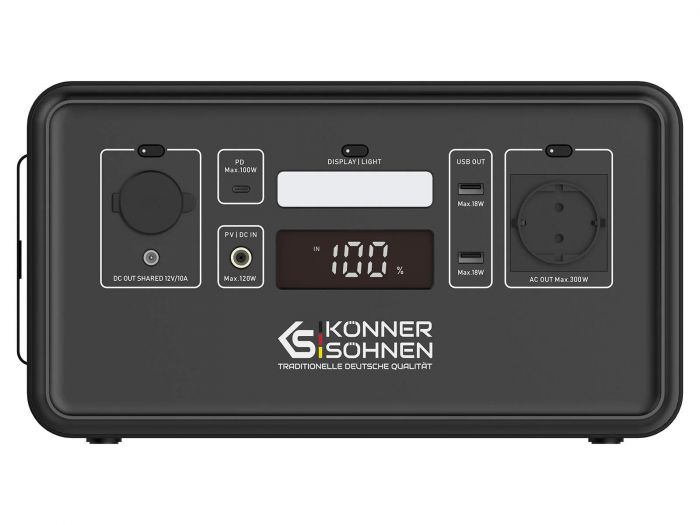 Портативна електростанція Konner&Sohnen KS 500PS, 500Вт, 448Вт·год, LifePo4, 230В, Bluetooth, 4.9кг