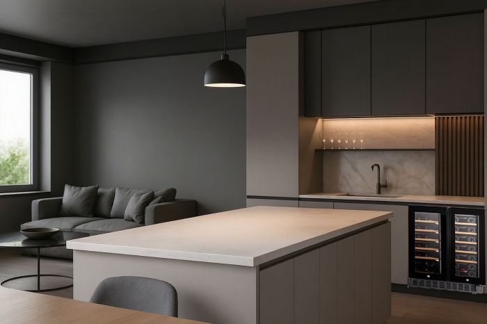 Холодильник Philco для вина, 87x60x57, холод.відд.-116л, зон - 2, бут-40, диспл, підсвітка, чорний