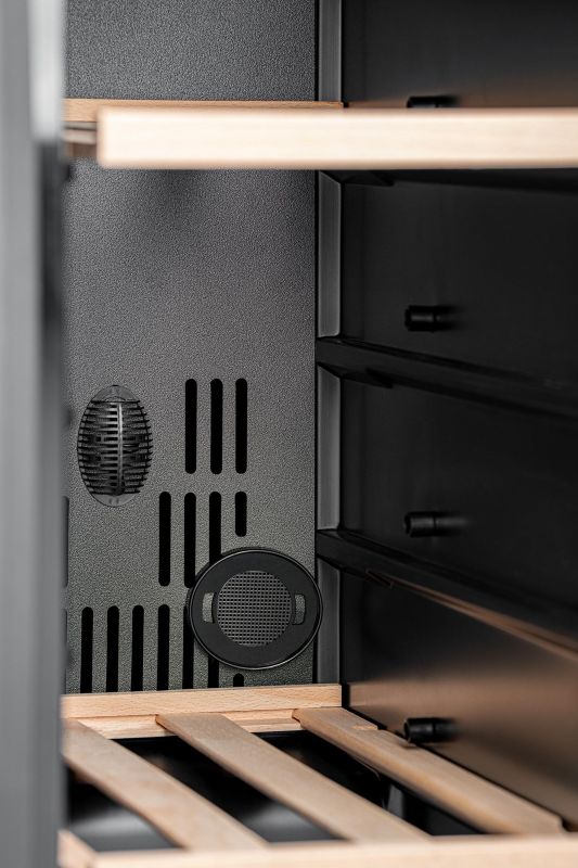 Холодильник Philco для вина, 87x60x57, холод.відд.-116л, зон - 2, бут-40, диспл, підсвітка, чорний