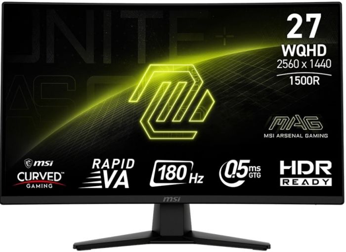Монітор MSI 27" MAG 274CQF 2xHDMI, DP, Audio, VA, 2560x1440, 180Hz, 0.5ms, sRGB 128%, CURVED, AdaptiveSync