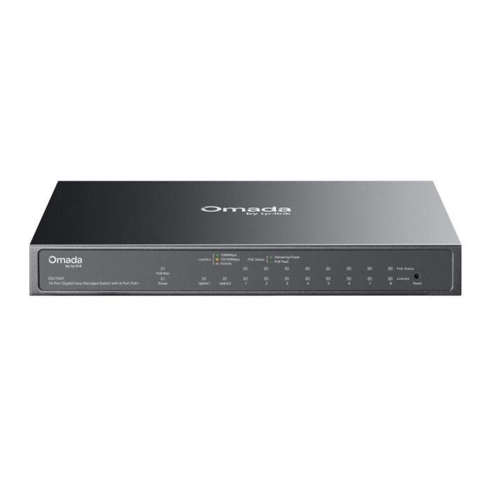 Комутатор TP-LINK ES210GP 9xGE (8xPoE), 1xSFP/RJ45. 63W, WebSmart