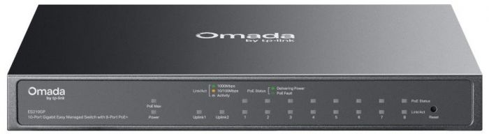 Комутатор TP-LINK ES210GP 9xGE (8xPoE), 1xSFP/RJ45. 63W, WebSmart