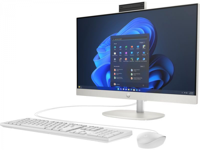 Комп'ютер персональний моноблок HP 240-G10 23.8" FHD IPS AG, Intel i5-1334U, 16GB, F512GB, UMA, WiFi, кл+м, 3р, DOS, білий
