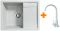 Набір кухонний Adamant Anila, штучний камінь, прямокут., з крилом, 645х495х200мм, чаша - 1, врізна, Old stone + змішувач