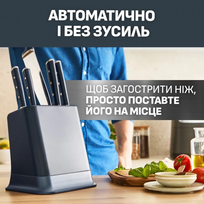 Набір ножів Tefal Ever Sharp Pro, 6 предметів, нержавіюча сталь, бакеліт, чорний