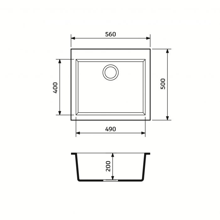 Набір кухонний Adamant Univer, штучний камінь, квадрат, без крила, 560х500х200мм, чаша - 1, врізна, чорний + змішувач + дозатор + ополіскувач склянок + коландер