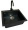 Набір кухонний Adamant Univer, штучний камінь, квадрат, без крила, 560х500х200мм, чаша - 1, врізна, чорний + змішувач + дозатор + ополіскувач склянок + коландер