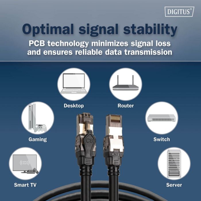Патч-корд DIGITUS CAT 8.1 S-FTP, 5м, AWG 24/7, LSZH, чорний