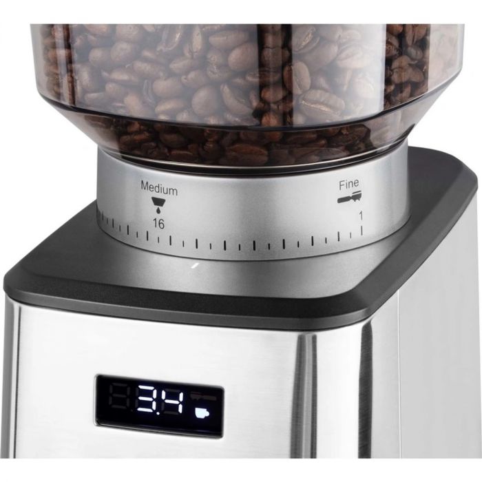 Кавомолка Catler жорнова, 180Вт, об'єм зерен-250г, 31 ступ.помолу, метал, сріблястий