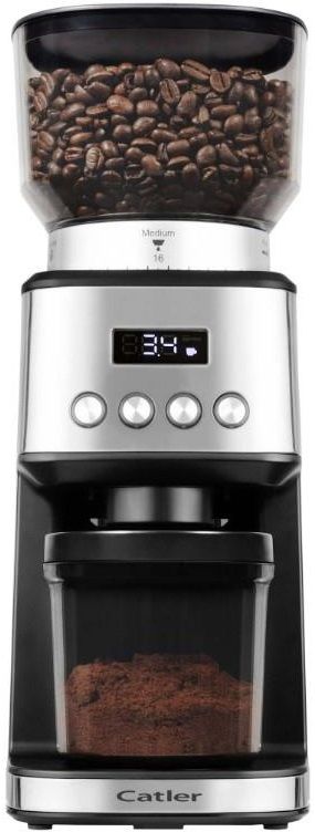 Кавомолка Catler жорнова, 180Вт, об'єм зерен-250г, 31 ступ.помолу, метал, сріблястий