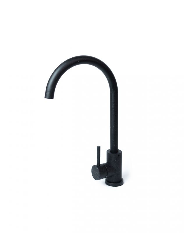 Набір кухонний Adamant Horizon, штучний камінь, прямокут., з крилом, 780х495х230мм, чаша - 1, врізна, чорний + змішувач та дозатор