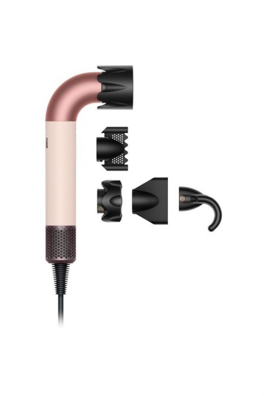 Фен Dyson HD17 Supersonic R Ceramic Pink/Rose Gold, 1700Вт, 4 режими, іонізація, хол. обдув, 5 насадок, рожевий