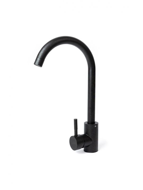 Набір кухонний Adamant Horizon, штучний камінь, прямокут., з крилом, 780х495х230мм, чаша - 1, врізна, чорний + змішувач + дозатор + ополіскувач склянок + коландер