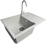 Набір кухонний Adamant Horizon Medium, штучний камінь, прямокут., з крилом, 700х500х230мм, чаша - 1, врізна, Old stone + змішувач