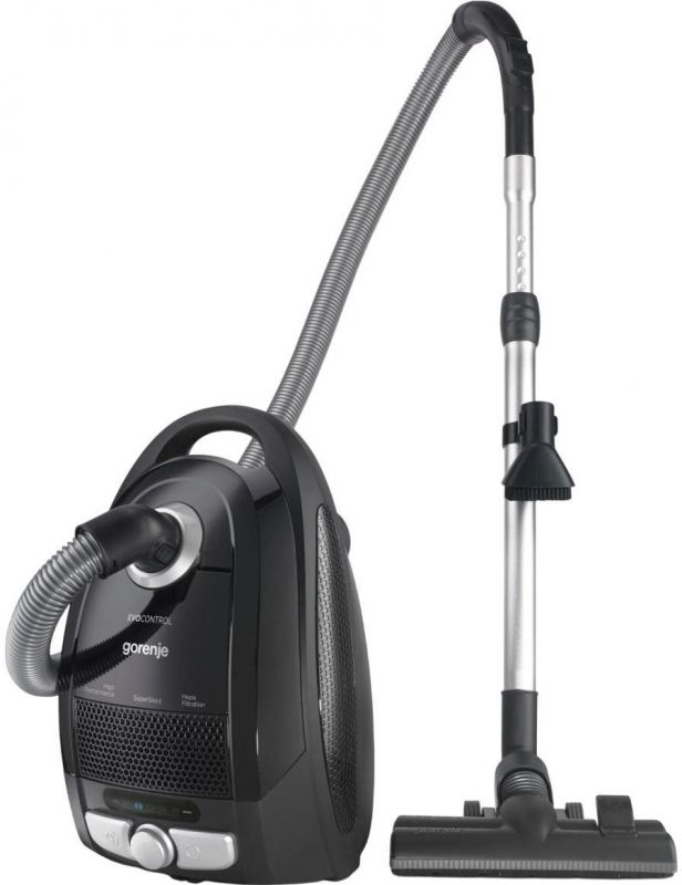 Пилосос Gorenje мішковий, 800Вт, конт пил -3л, HEPA, телескоп трубка, чорний