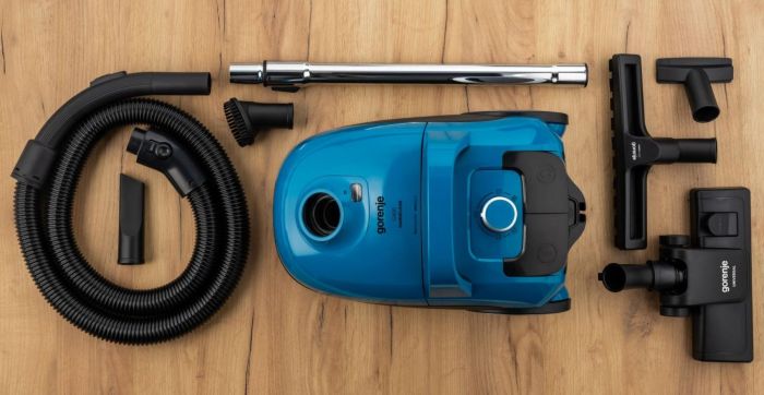 Пилосос Gorenje мішковий, 750Вт, конт пил -3л, HEPA, телескоп трубка, синій