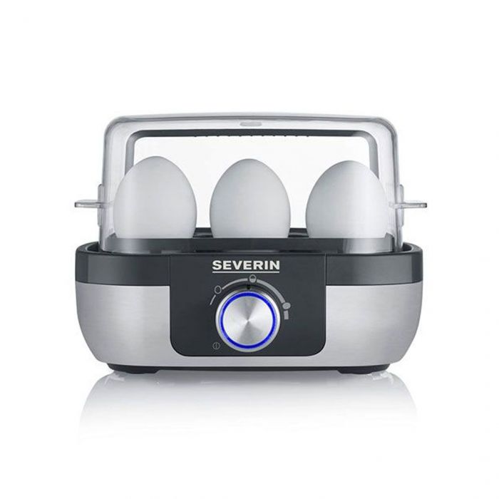 Яйцеварка Severin 420Вт, механічне керування, на 6 яєць, звуков., сигнал, пластик, сіро-чорний