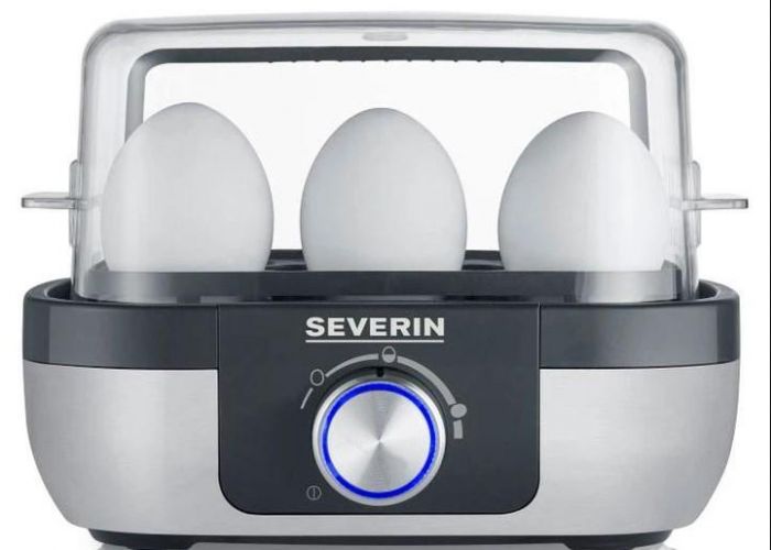 Яйцеварка Severin 420Вт, механічне керування, на 6 яєць, звуков., сигнал, пластик, сіро-чорний