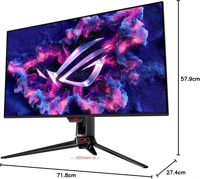 Монітор Asus 31.5" ROG Swift PG32UCDMZ 2xHDMI, DP, USB-C, 3xUSB, QD-OLED, 3840x2160, 240Hz, 0.03ms, DCI-P3 99%, AdaptiveSync, HAS, HDR400