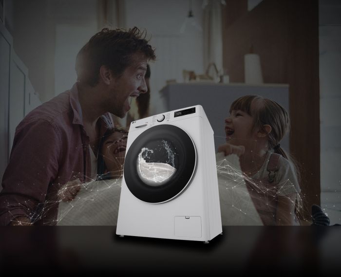 Прально-сушильна машина LG фронтальна, 9(5)кг, 1200, А, 48см, дисплей, пара, інвертор, білий