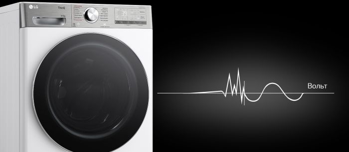 Прально-сушильна машина LG фронтальна, 9(5)кг, 1200, А, 48см, дисплей, пара, інвертор, EcoHybrid, білий