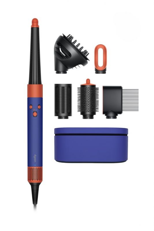 Стайлер Dyson Airwrap I.D. HS08 Curly+Coily Complete Long Vinca Blue/Topaz, 1300Вт, темп.режимів-3, насадок-6, кейс, кераміка, синьо-мідний