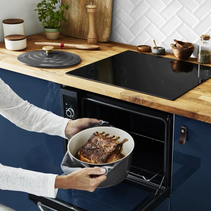 Каструля Tefal Air, з кришкою, 5.7л, алюміній, чорний