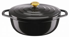 Каструля Tefal Air, з кришкою, 5.7л, алюміній, чорний