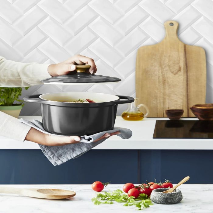 Каструля Tefal Air, з кришкою, 3.1л, алюміній, чорний