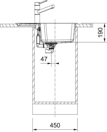 Мийка кухонна Franke City, фраграніт, прямокутник, з крилом, 620х500х190мм, чаша - 1, врізна, оборотна, UCG 611-62, онікс