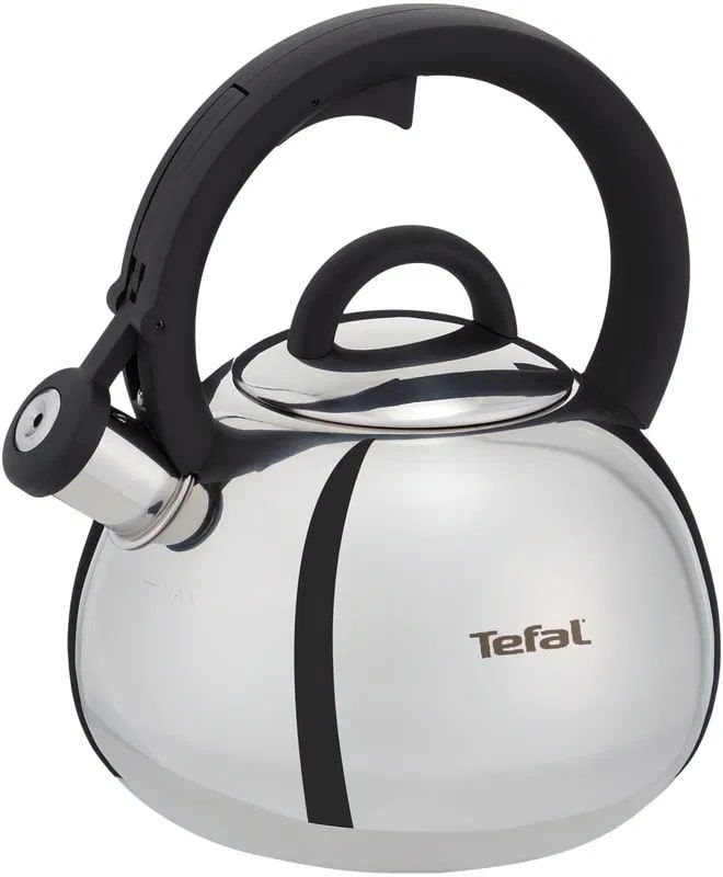 Чайник зі свистком Tefal Duetto+, 2.5л, нержавіюча сталь, сталевий, чорний