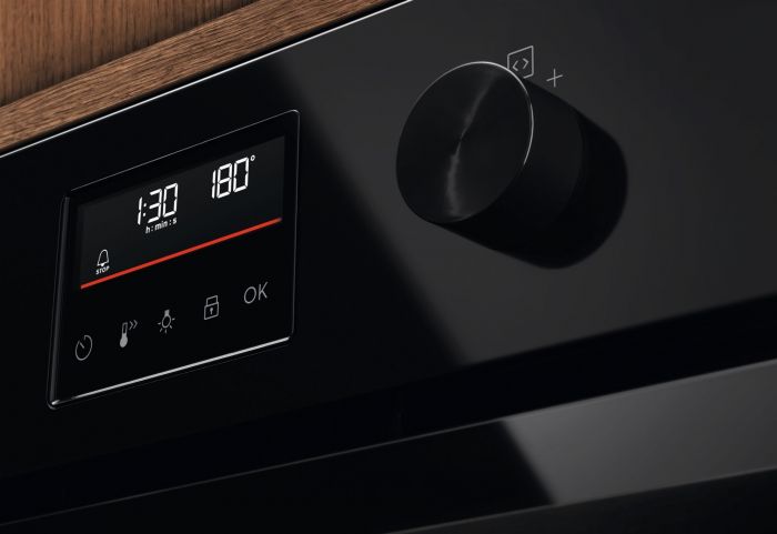 Духова шафа Electrolux електрична, 65л, A+, дисплей, конвекція, піроліз, телескопічні напрямні, чорний