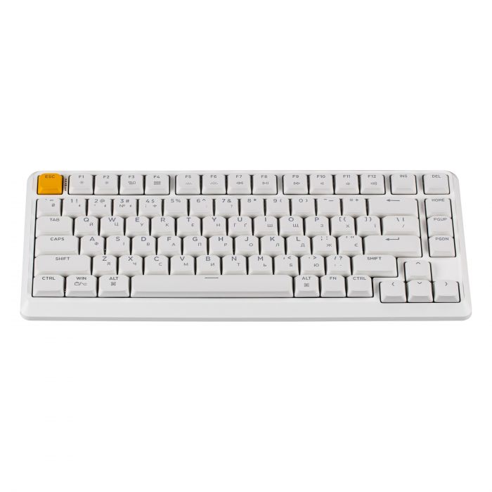 Клавіатура механічна Keychron J1 82Key, K pro Brown, WL/BT/USB-A, QMK, Hot-swap, EN/UKR, RGB, білий