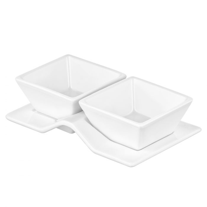 Набір для закусок ARDESTO, 3 предмети, порцеляна, білий