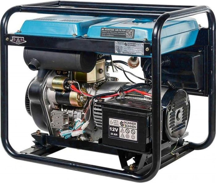 Генератор дизельний Konner&Sohnen KS 6100HDE (EURO V), 230В, 5.5/5.0кВт, електростартер, передстартовий підігрів, 107кг