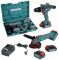 Набір із двох акумуляторних інструментів Konner&Sohnen KS IDAGB 20V SET 1 20В дриль ударний, шліфмашина кутова, швидкий ЗП 2.4А акб 1х2А·год+1х4А·год кейс 3кг