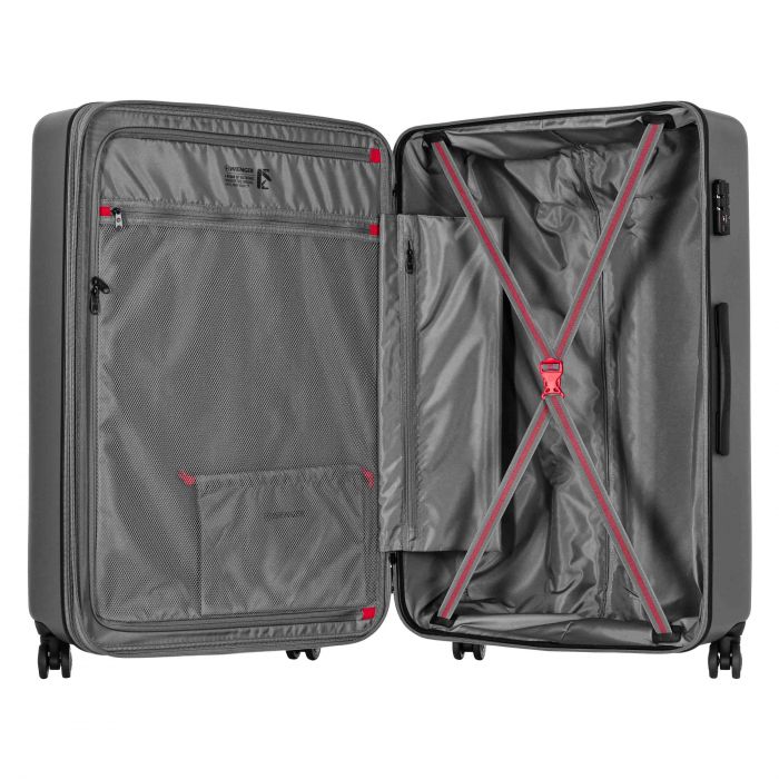 Валіза Wenger, Motion, полікарбонат, гігант, 81см, 135/157л, TSA, 4 колеса, сірий