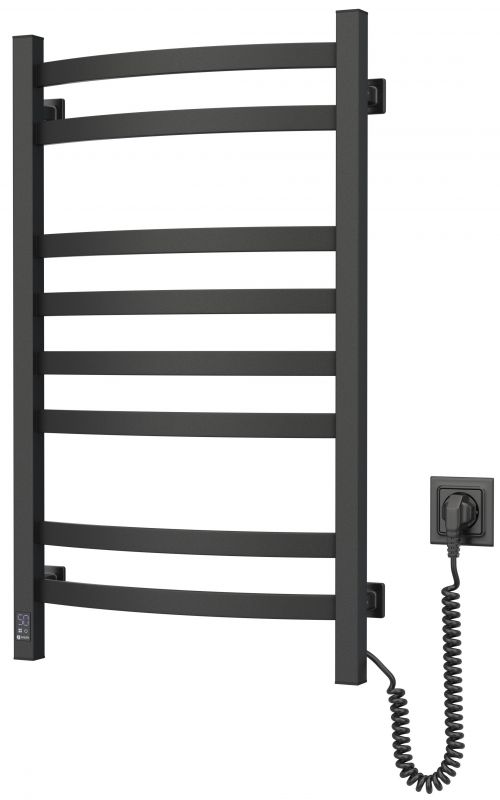 Рушникосушка Navin електрична Avalon, 800х480х104мм, таймер-регулятор, сталь, чорний муар, праве підключення