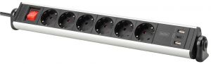 Блок розеток DIGITUS Office, 6xSchuko 16A, 3xUSB 2A, вимикач, 1.5м, вилка Schuko