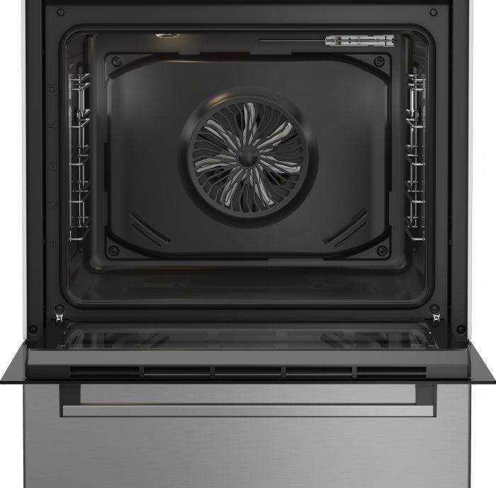 Плита Beko електрична склокерамічна, 72л, 60x60см, дисплей, конвекція, нерж