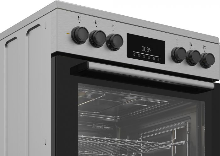 Плита Beko електрична склокерамічна, 72л, 60x60см, дисплей, конвекція, нерж