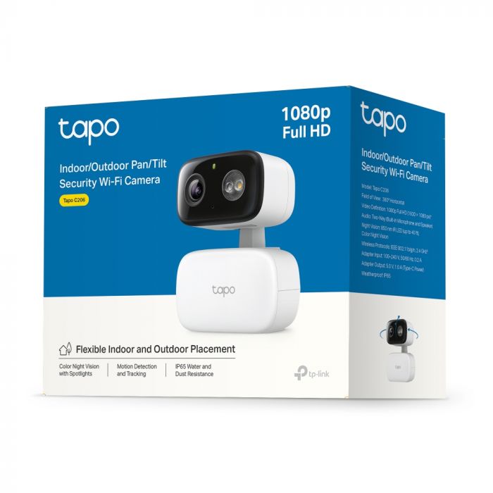 IP-Камера TP-LINK Tapo C206 FHD N300 microSD motion detection. зовнішня/внутрішня, AI