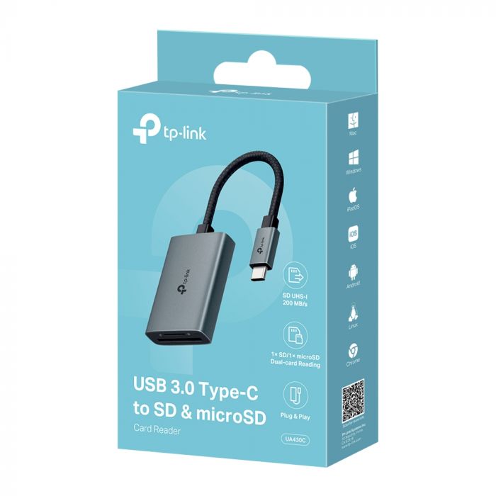 USB-Концентратор TP-Link  UA430C  1xSD, 1x-microSD, USB TypeC